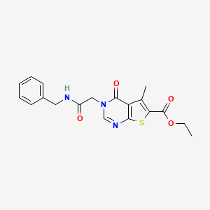 molecular formula C19H19N3O4S B3581475 ethyl 3-[(benzylcarbamoyl)methyl]-5-methyl-4-oxo-3H,4H-thieno[2,3-d]pyrimidine-6-carboxylate 