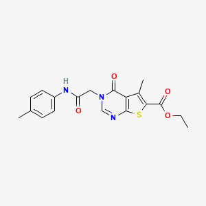 molecular formula C19H19N3O4S B3581482 ETHYL 5-METHYL-3-{[(4-METHYLPHENYL)CARBAMOYL]METHYL}-4-OXO-3H,4H-THIENO[2,3-D]PYRIMIDINE-6-CARBOXYLATE 