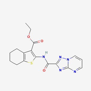 molecular formula C17H17N5O3S B3581674 ethyl 2-[([1,2,4]triazolo[1,5-a]pyrimidin-2-ylcarbonyl)amino]-4,5,6,7-tetrahydro-1-benzothiophene-3-carboxylate 