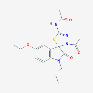molecular formula C18H22N4O4S B358192 N-(4-acetyl-5'-ethoxy-2'-oxo-1'-propylspiro[1,3,4-thiadiazole-5,3'-indole]-2-yl)acetamide CAS No. 929856-80-4