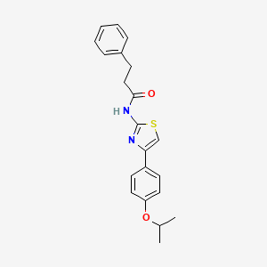 molecular formula C21H22N2O2S B3582157 N-[4-(4-isopropoxyphenyl)-1,3-thiazol-2-yl]-3-phenylpropanamide 