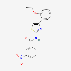 molecular formula C19H17N3O4S B3582199 N-[4-(2-ethoxyphenyl)-1,3-thiazol-2-yl]-4-methyl-3-nitrobenzamide 