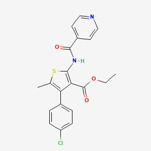 molecular formula C20H17ClN2O3S B3582251 Ethyl 4-(4-chlorophenyl)-5-methyl-2-(pyridine-4-carbonylamino)thiophene-3-carboxylate 