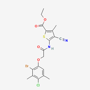 molecular formula C19H18BrClN2O4S B3582318 ethyl 5-{[(2-bromo-4-chloro-3,5-dimethylphenoxy)acetyl]amino}-4-cyano-3-methyl-2-thiophenecarboxylate 