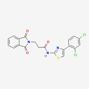 molecular formula C20H13Cl2N3O3S B3582401 N-[4-(2,4-dichlorophenyl)-1,3-thiazol-2-yl]-3-(1,3-dioxo-1,3-dihydro-2H-isoindol-2-yl)propanamide 