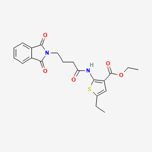 molecular formula C21H22N2O5S B3582417 ethyl 2-{[4-(1,3-dioxo-1,3-dihydro-2H-isoindol-2-yl)butanoyl]amino}-5-ethyl-3-thiophenecarboxylate 