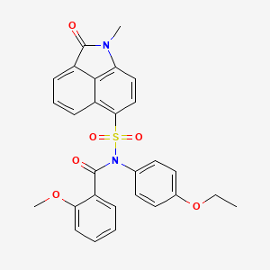 molecular formula C28H24N2O6S B3582511 N-(4-ethoxyphenyl)-2-methoxy-N-[(1-methyl-2-oxo-1,2-dihydrobenzo[cd]indol-6-yl)sulfonyl]benzamide 
