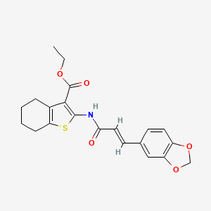 molecular formula C21H21NO5S B3582559 ethyl 2-{[3-(1,3-benzodioxol-5-yl)acryloyl]amino}-4,5,6,7-tetrahydro-1-benzothiophene-3-carboxylate 