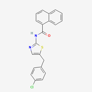 molecular formula C21H15ClN2OS B3582655 N-[5-(4-chlorobenzyl)-1,3-thiazol-2-yl]naphthalene-1-carboxamide 