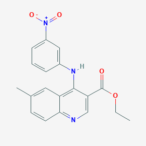 molecular formula C19H17N3O4 B3582662 ethyl 6-methyl-4-[(3-nitrophenyl)amino]-3-quinolinecarboxylate 