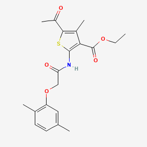molecular formula C20H23NO5S B3582835 ethyl 5-acetyl-2-{[(2,5-dimethylphenoxy)acetyl]amino}-4-methyl-3-thiophenecarboxylate 