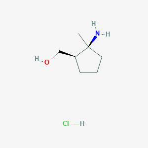 molecular formula C7H16ClNO B035829 cis-(2-Amino-2-methyl-cyclopentyl)-methanol hydrochloride CAS No. 1212406-48-8