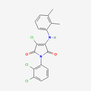 molecular formula C18H13Cl3N2O2 B3583090 3-chloro-1-(2,3-dichlorophenyl)-4-[(2,3-dimethylphenyl)amino]-1H-pyrrole-2,5-dione 