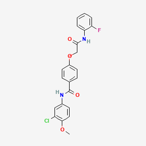 molecular formula C22H18ClFN2O4 B3583141 N-(3-chloro-4-methoxyphenyl)-4-[2-(2-fluoroanilino)-2-oxoethoxy]benzamide 