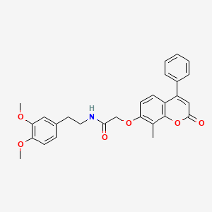 molecular formula C28H27NO6 B3583155 N-[2-(3,4-dimethoxyphenyl)ethyl]-2-[(8-methyl-2-oxo-4-phenyl-2H-chromen-7-yl)oxy]acetamide 