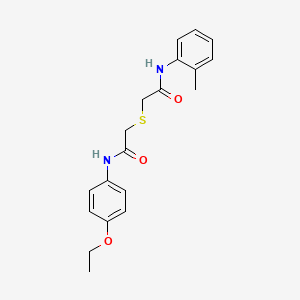 molecular formula C19H22N2O3S B3583189 N-(4-ethoxyphenyl)-2-[2-(2-methylanilino)-2-oxoethyl]sulfanylacetamide 