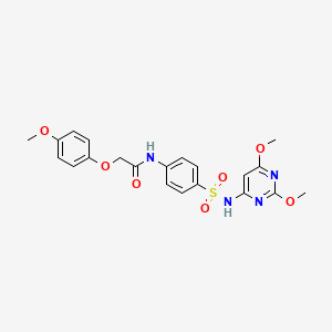 molecular formula C21H22N4O7S B3583191 N-{4-[(2,6-dimethoxypyrimidin-4-yl)sulfamoyl]phenyl}-2-(4-methoxyphenoxy)acetamide 