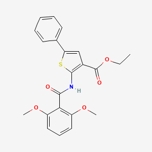 molecular formula C22H21NO5S B3583222 Ethyl 2-[(2,6-dimethoxybenzoyl)amino]-5-phenylthiophene-3-carboxylate 