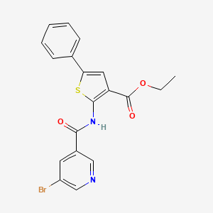 molecular formula C19H15BrN2O3S B3583230 ethyl 2-{[(5-bromo-3-pyridinyl)carbonyl]amino}-5-phenyl-3-thiophenecarboxylate 