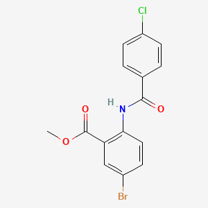molecular formula C15H11BrClNO3 B3583265 methyl 5-bromo-2-[(4-chlorobenzoyl)amino]benzoate 
