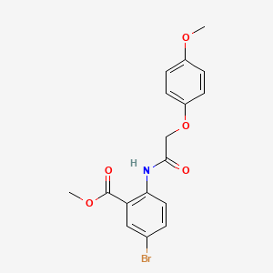 molecular formula C17H16BrNO5 B3583276 Methyl 5-bromo-2-[[2-(4-methoxyphenoxy)acetyl]amino]benzoate 