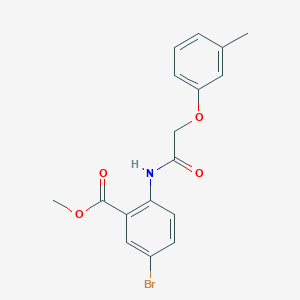 molecular formula C17H16BrNO4 B3583279 Methyl 5-bromo-2-[[2-(3-methylphenoxy)acetyl]amino]benzoate 