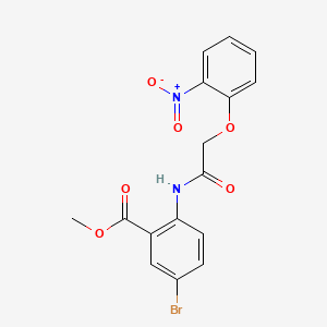 molecular formula C16H13BrN2O6 B3583281 methyl 5-bromo-2-{[(2-nitrophenoxy)acetyl]amino}benzoate 