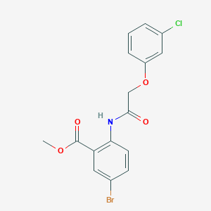 molecular formula C16H13BrClNO4 B3583285 methyl 5-bromo-2-{[(3-chlorophenoxy)acetyl]amino}benzoate 