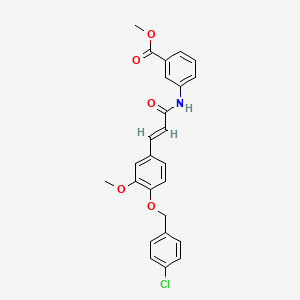 molecular formula C25H22ClNO5 B3583334 methyl 3-{[(2E)-3-{4-[(4-chlorobenzyl)oxy]-3-methoxyphenyl}prop-2-enoyl]amino}benzoate 