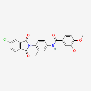 molecular formula C24H19ClN2O5 B3583398 N-[4-(5-chloro-1,3-dioxo-1,3-dihydro-2H-isoindol-2-yl)-3-methylphenyl]-3,4-dimethoxybenzamide 