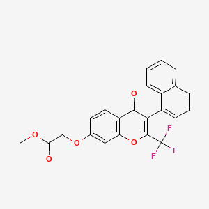 molecular formula C23H15F3O5 B3583410 methyl {[3-(1-naphthyl)-4-oxo-2-(trifluoromethyl)-4H-chromen-7-yl]oxy}acetate 