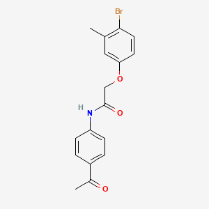 molecular formula C17H16BrNO3 B3583550 N-(4-acetylphenyl)-2-(4-bromo-3-methylphenoxy)acetamide 