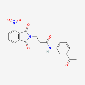 molecular formula C19H15N3O6 B3583558 N-(3-acetylphenyl)-3-(4-nitro-1,3-dioxo-1,3-dihydro-2H-isoindol-2-yl)propanamide 