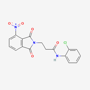 molecular formula C17H12ClN3O5 B3583572 N-(2-chlorophenyl)-3-(4-nitro-1,3-dioxo-1,3-dihydro-2H-isoindol-2-yl)propanamide 