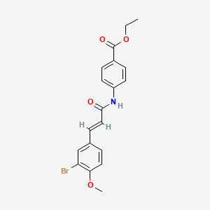 molecular formula C19H18BrNO4 B3583654 ethyl 4-{[3-(3-bromo-4-methoxyphenyl)acryloyl]amino}benzoate 