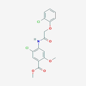 molecular formula C17H15Cl2NO5 B3583703 methyl 5-chloro-4-{[(2-chlorophenoxy)acetyl]amino}-2-methoxybenzoate 