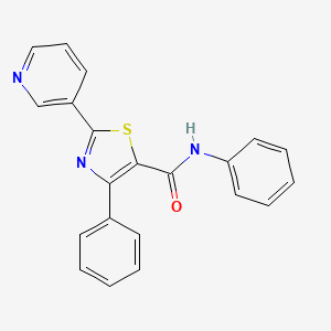 molecular formula C21H15N3OS B3583936 N,4-diphenyl-2-(pyridin-3-yl)-1,3-thiazole-5-carboxamide 