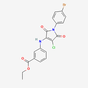 molecular formula C19H14BrClN2O4 B3584233 Ethyl 3-[[1-(4-bromophenyl)-4-chloro-2,5-dioxopyrrol-3-yl]amino]benzoate 