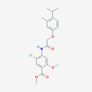 molecular formula C21H24ClNO5 B3584400 methyl 5-chloro-4-{[(4-isopropyl-3-methylphenoxy)acetyl]amino}-2-methoxybenzoate 