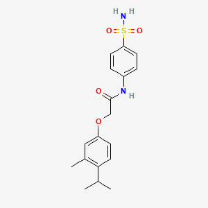 molecular formula C18H22N2O4S B3584419 2-(3-methyl-4-propan-2-ylphenoxy)-N-(4-sulfamoylphenyl)acetamide 