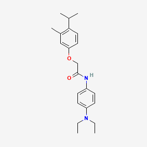 molecular formula C22H30N2O2 B3584436 N-[4-(diethylamino)phenyl]-2-[3-methyl-4-(propan-2-yl)phenoxy]acetamide 