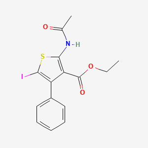 molecular formula C15H14INO3S B3584523 Ethyl 2-acetamido-5-iodo-4-phenylthiophene-3-carboxylate 