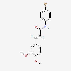 molecular formula C17H16BrNO3 B3584529 (2E)-N-(4-bromophenyl)-3-(3,4-dimethoxyphenyl)prop-2-enamide 