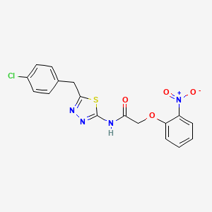 molecular formula C17H13ClN4O4S B3584547 N-[5-(4-chlorobenzyl)-1,3,4-thiadiazol-2-yl]-2-(2-nitrophenoxy)acetamide 