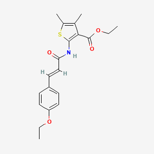 molecular formula C20H23NO4S B3584592 ETHYL 2-[(2E)-3-(4-ETHOXYPHENYL)PROP-2-ENAMIDO]-4,5-DIMETHYLTHIOPHENE-3-CARBOXYLATE 