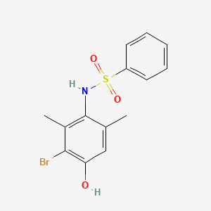molecular formula C14H14BrNO3S B3584642 N-(3-bromo-4-hydroxy-2,6-dimethylphenyl)benzenesulfonamide 