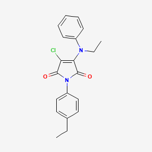molecular formula C20H19ClN2O2 B3584650 3-chloro-1-(4-ethylphenyl)-4-[ethyl(phenyl)amino]-1H-pyrrole-2,5-dione 