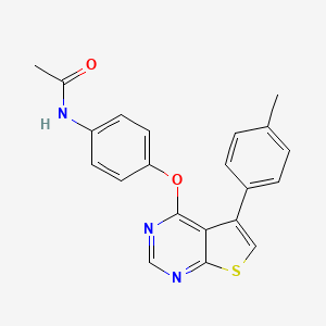 molecular formula C21H17N3O2S B3584705 N-(4-{[5-(4-methylphenyl)thieno[2,3-d]pyrimidin-4-yl]oxy}phenyl)acetamide 