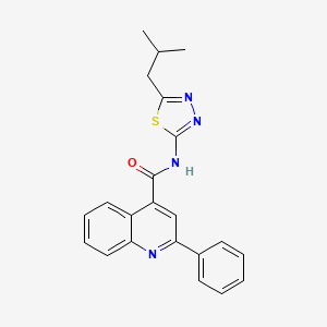 molecular formula C22H20N4OS B3584853 N-[5-(2-methylpropyl)-1,3,4-thiadiazol-2-yl]-2-phenylquinoline-4-carboxamide 