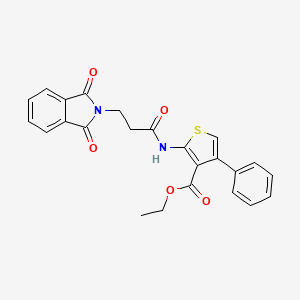 molecular formula C24H20N2O5S B3584871 ethyl 2-{[3-(1,3-dioxo-1,3-dihydro-2H-isoindol-2-yl)propanoyl]amino}-4-phenyl-3-thiophenecarboxylate 